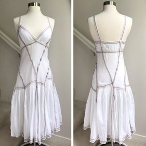 Armani Exchange White Cotton Midi Sundress
